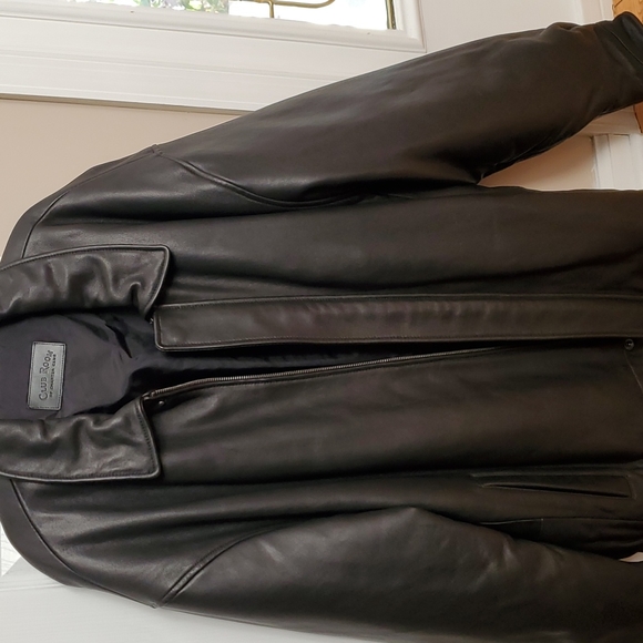 Mens club room by charter club leather boomer jacket coat xl - Picture 2 of 10